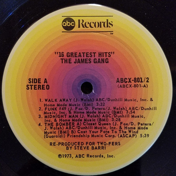 James Gang : 16 Greatest Hits (2xLP, Comp, RP, Ter)