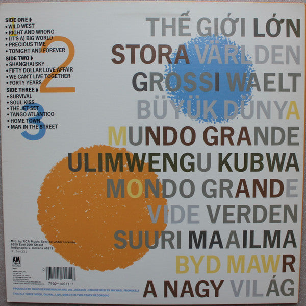 Joe Jackson : Big World (LP, Album, Club + LP, S/Sided, Club)