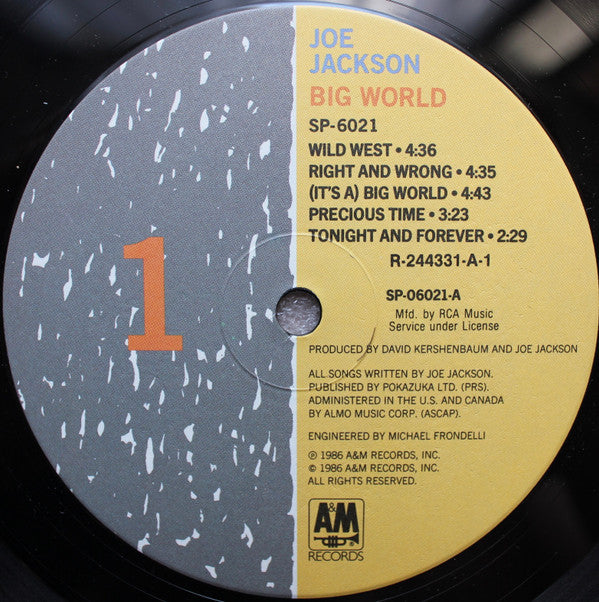 Joe Jackson : Big World (LP, Album, Club + LP, S/Sided, Club)