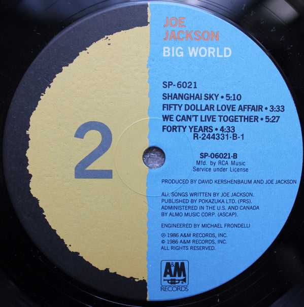 Joe Jackson : Big World (LP, Album, Club + LP, S/Sided, Club)