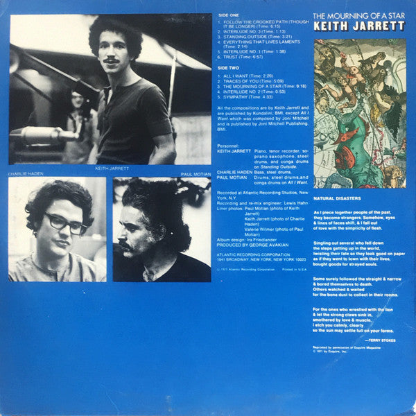 Keith Jarrett : The Mourning Of A Star (LP, Album, RP, MO-)
