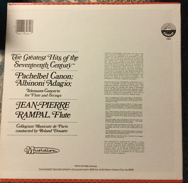 Collegium Musicum De Paris : The Greatest Hits Of The Seventeenth Century (LP)