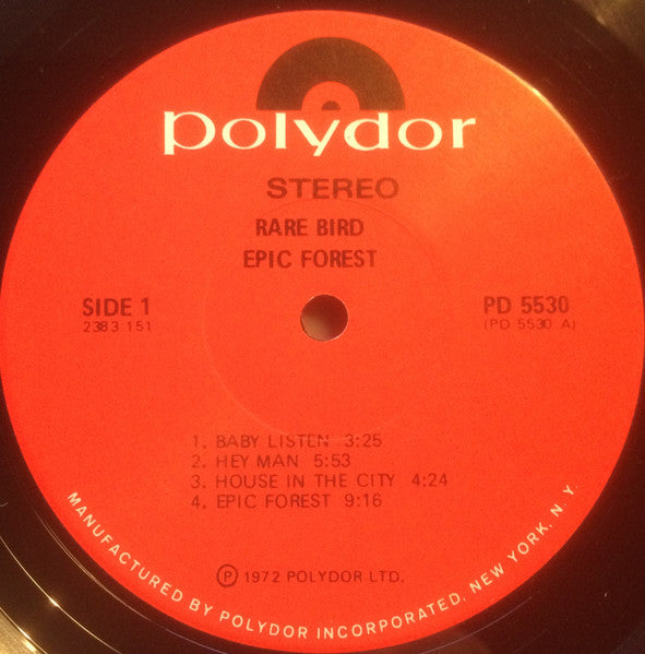 Rare Bird : Epic Forest (LP, Album, Scr)