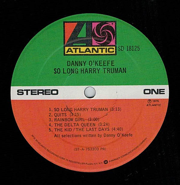Danny O'Keefe : So Long Harry Truman (LP, Album, PR )
