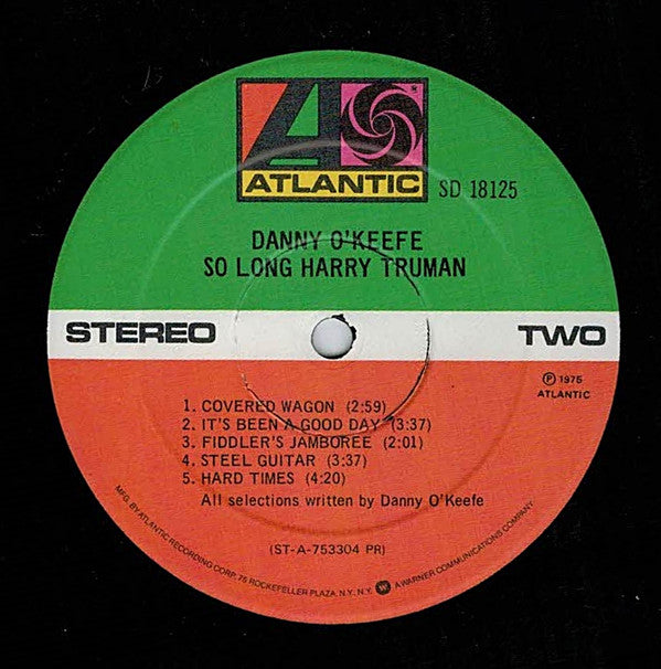 Danny O'Keefe : So Long Harry Truman (LP, Album, PR )