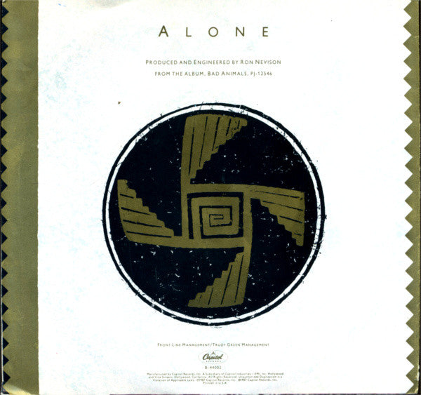 Heart : Alone (7", Single, Spe)