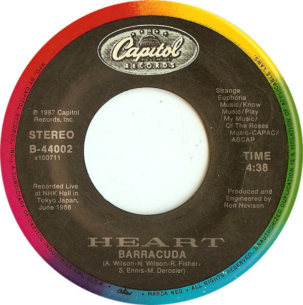 Heart : Alone (7", Single, Spe)