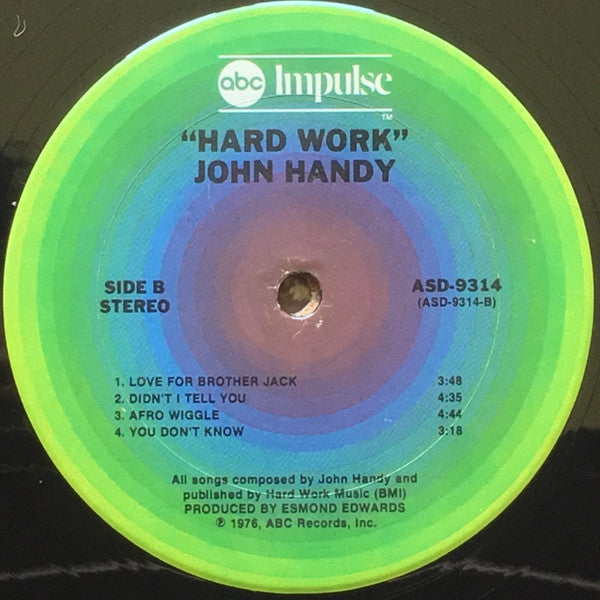 John Handy : Hard Work (LP, Album, San)