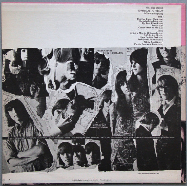 Jefferson Airplane : Surrealistic Pillow (LP, Album, RE, Ind)