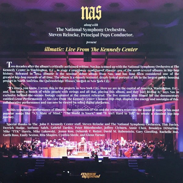 Nas With National Symphony Orchestra : Illmatic (Live From The Kennedy Center) (2xLP, Album, RSD, Ltd, Gol)