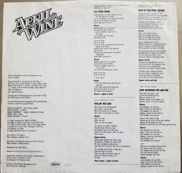 April Wine : The Nature Of The Beast (LP, Album, Los)