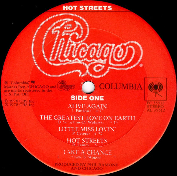 Chicago (2) : Hot Streets (LP, Album, Ter)