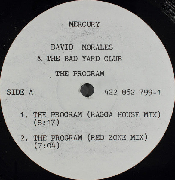 David Morales & The Bad Yard Club : The Program (12", Promo)
