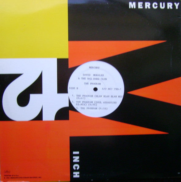 David Morales & The Bad Yard Club : The Program (12", Promo)
