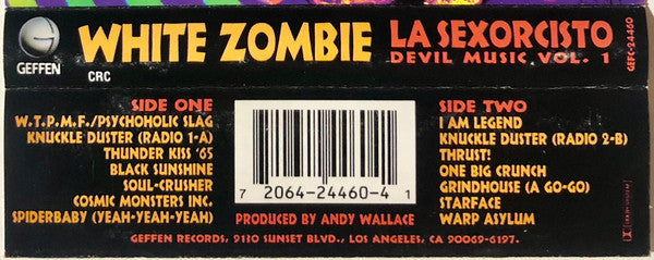 White Zombie : La Sexorcisto: Devil Music Vol. 1 (Cass, Album, Club, SR,)