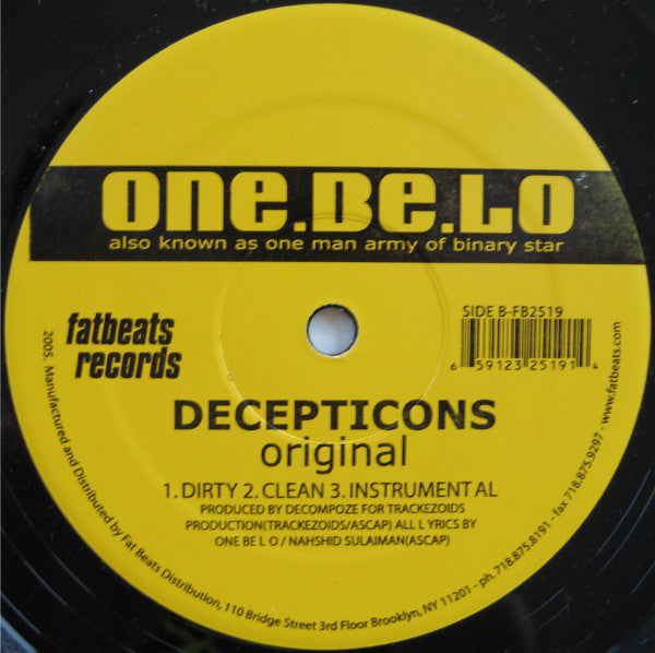 One Be Lo : Decepticons (Pete Rock Remix) (12")