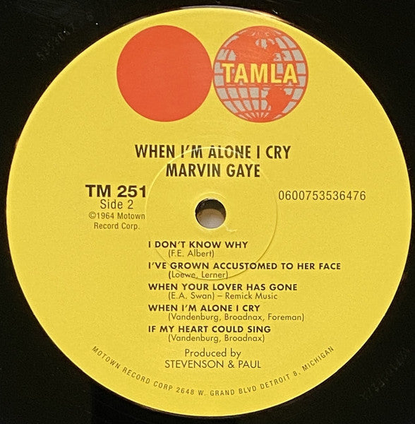 Marvin Gaye : When I'm Alone I Cry (LP, Album, RE)