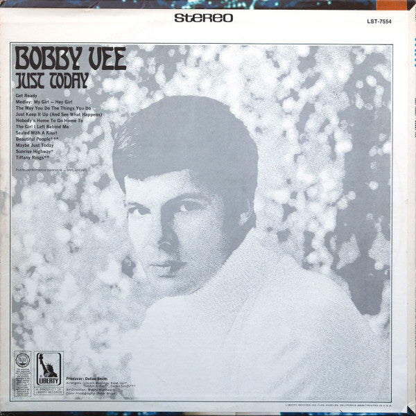 Bobby Vee : Just Today (LP, Album)