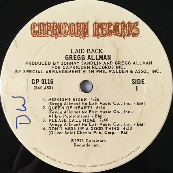 Gregg Allman : Laid Back (LP, Album, Ter)