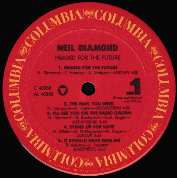 Neil Diamond : Headed For The Future (LP, Album, Pit)