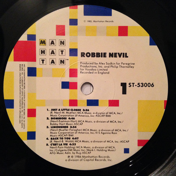 Robbie Nevil : Robbie Nevil (LP, Album, Spe)