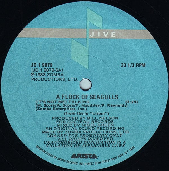 A Flock Of Seagulls : (It's Not Me) Talking (12", Single, Promo)
