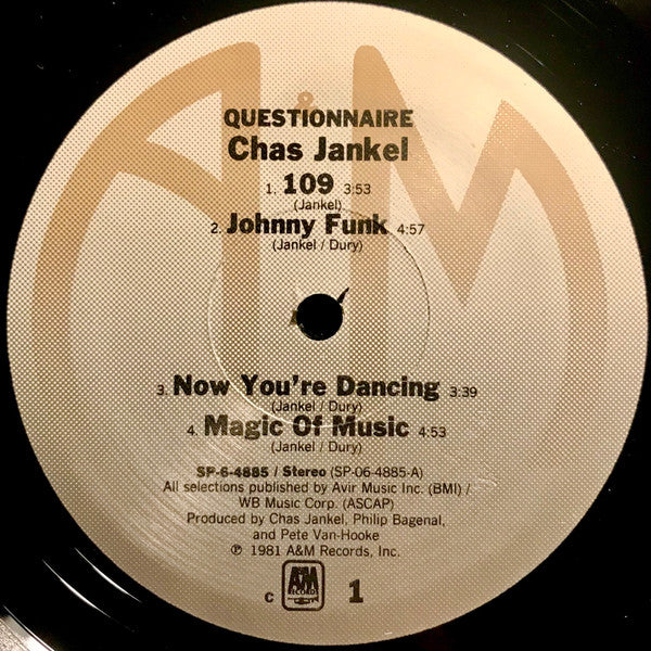 Chas Jankel : Questionnaire (LP, Album, RE, Gre)