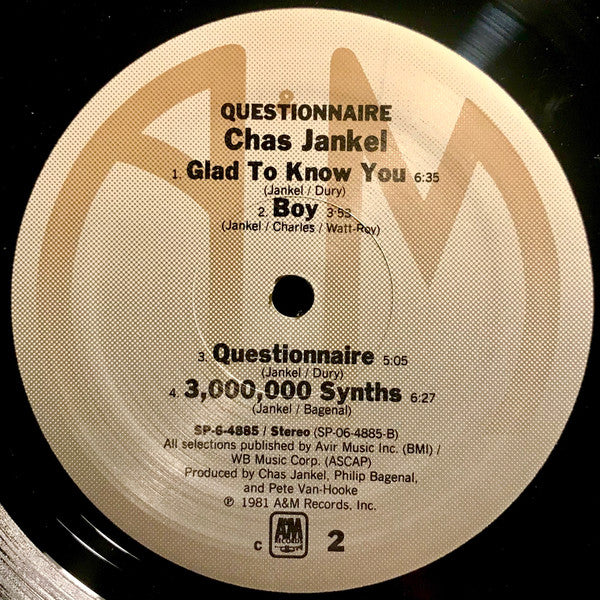 Chas Jankel : Questionnaire (LP, Album, RE, Gre)
