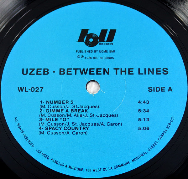 UZEB : Between The Lines (LP, Album)