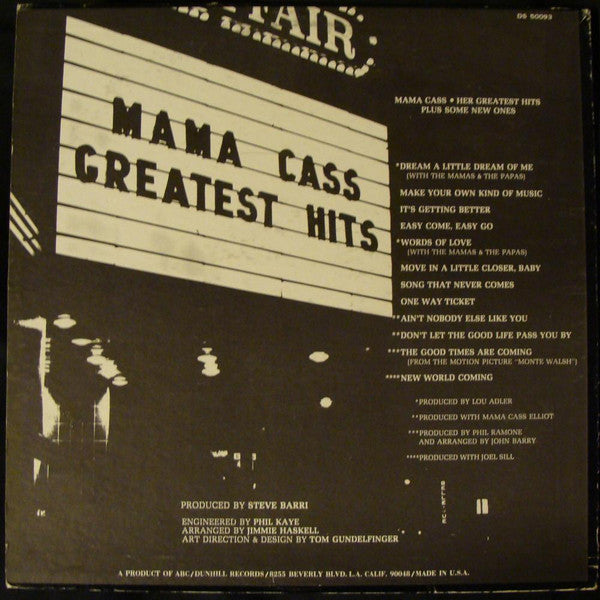 Cass Elliot : Mama's Big Ones: Her Greatest Hits (LP, Comp)