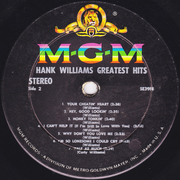 Hank Williams : Greatest Hits (LP, Comp)