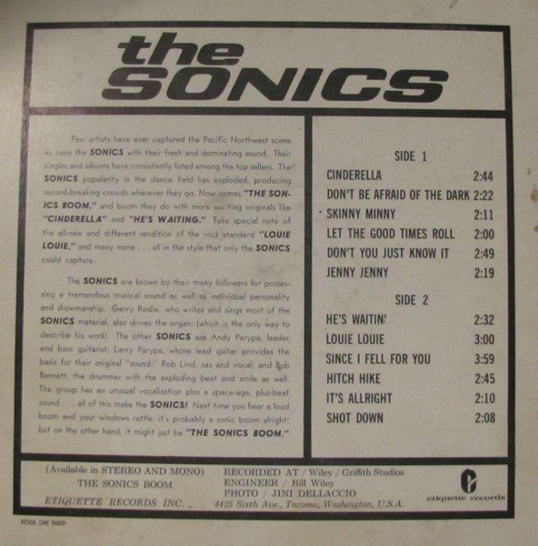 The Sonics : Boom (LP, Album, Mono)