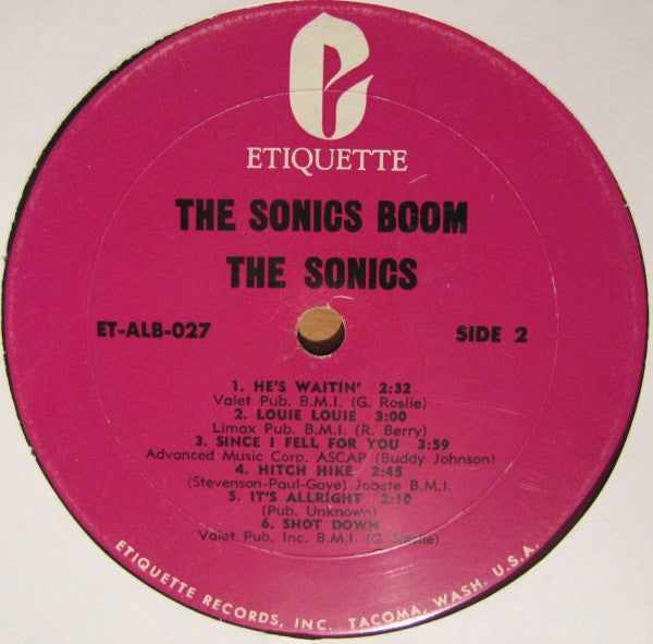 The Sonics : Boom (LP, Album, Mono)