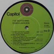 Wanda Jackson : I've Gotta Sing (LP, Album, Win)