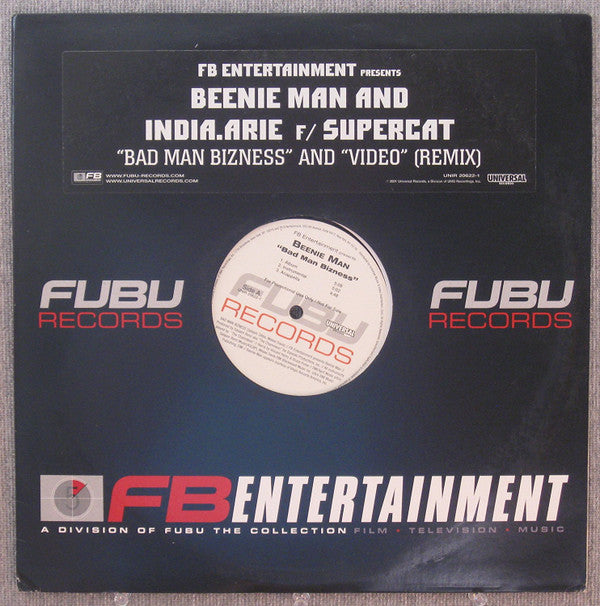 Beenie Man And India.Arie F/ Supercat* : Bad Man Bizness / Video (Remix) (12", Promo)