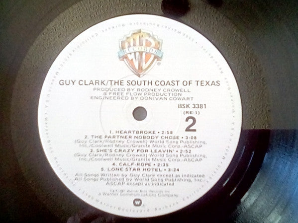 Guy Clark : The South Coast Of Texas (LP, Album, Los)