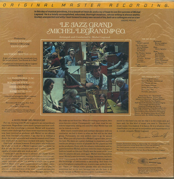 Michel Legrand & Co. : Le Jazz Grand (LP, Album, Ltd, RM, Gat)