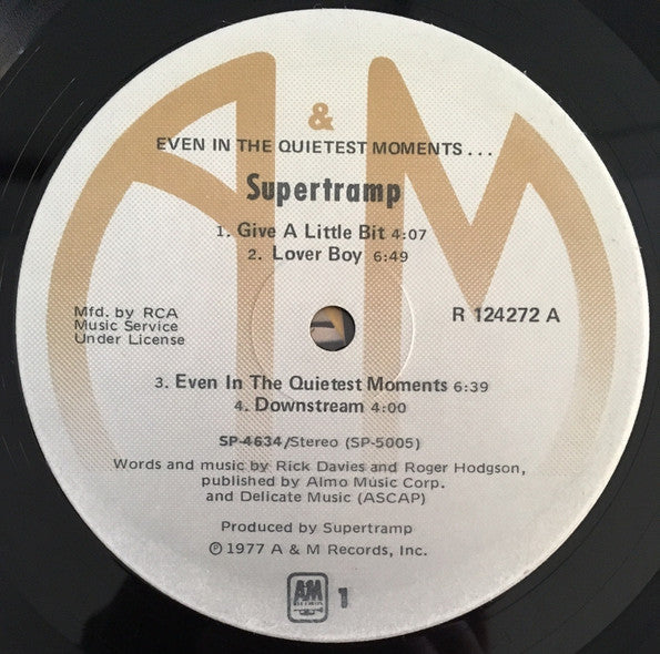 Supertramp : Even In The Quietest Moments... (LP, Album, Club, RCA)
