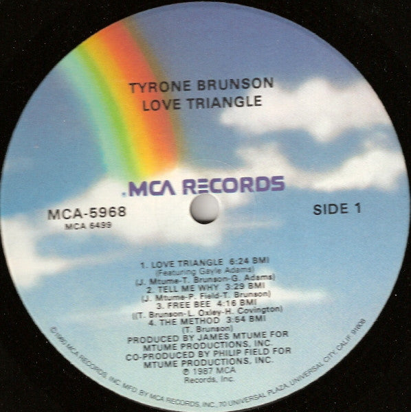 Tyrone Brunson : Love Triangle (LP, Album, RE, Glo)