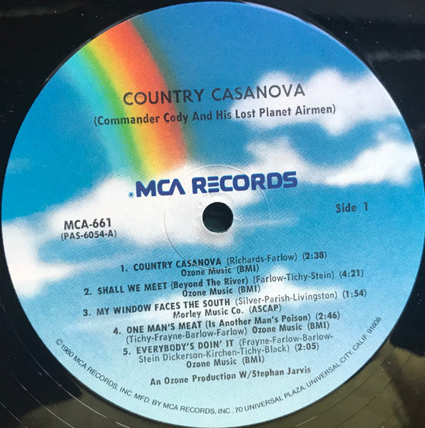Commander Cody And His Lost Planet Airmen : Country Casanova (LP, Album, RE)