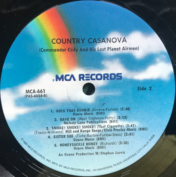 Commander Cody And His Lost Planet Airmen : Country Casanova (LP, Album, RE)