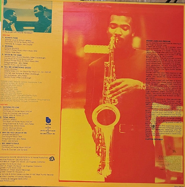 Ronnie Laws & Pressure (19) : Pressure Sensitive (LP, Album, RE, Jac)