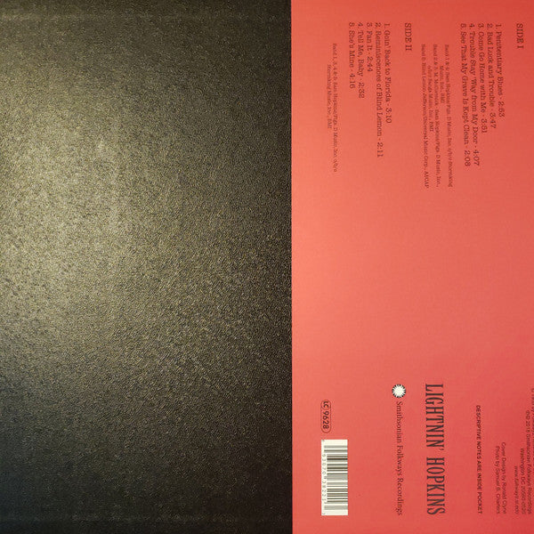 Lightnin' Hopkins : Lightnin' Hopkins (LP, Album, Mono, Ltd, RE, RM, GZ )