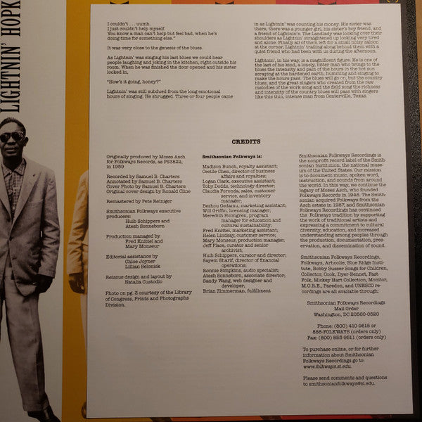Lightnin' Hopkins : Lightnin' Hopkins (LP, Album, Mono, Ltd, RE, RM, GZ )