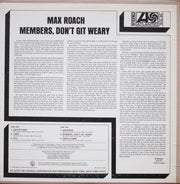 Max Roach : Members, Don't Git Weary (LP, Album, Mon)