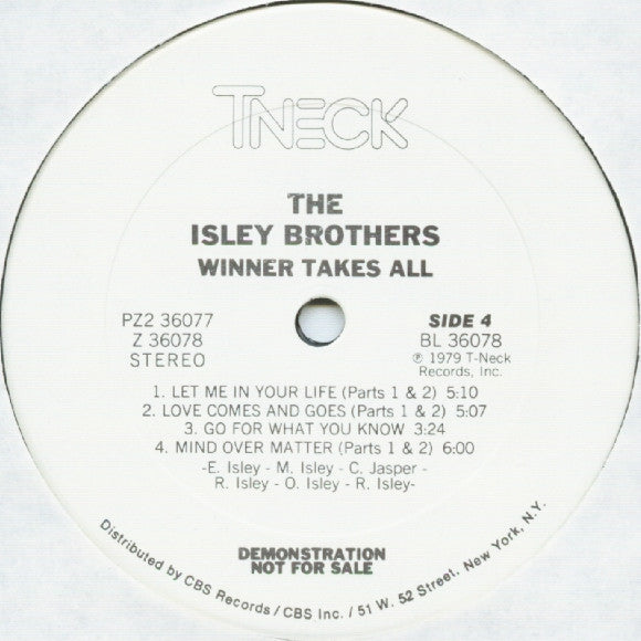 The Isley Brothers : Winner Takes All (2xLP, Album, Promo)