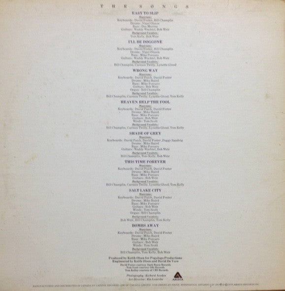 Bob Weir : Heaven Help The Fool (LP, Album, San)