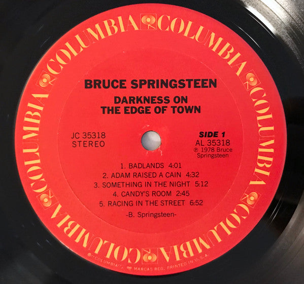 Bruce Springsteen : Darkness On The Edge Of Town (LP, Album, Ter)