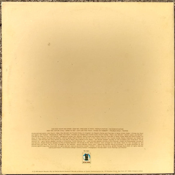 Joni Mitchell : Court And Spark (LP, Album, RE)