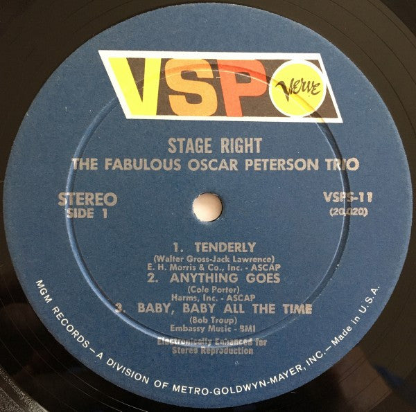The Fabulous Oscar Peterson Trio* : Stage Right (LP, Comp)